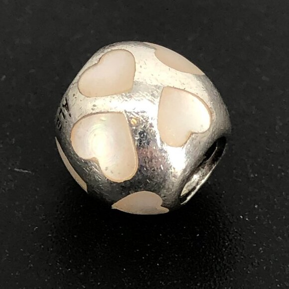 Pandora Silver LOVE ME White Mother of Pearl Charm #790398MPW  925 Ale - Picture 7 of 13